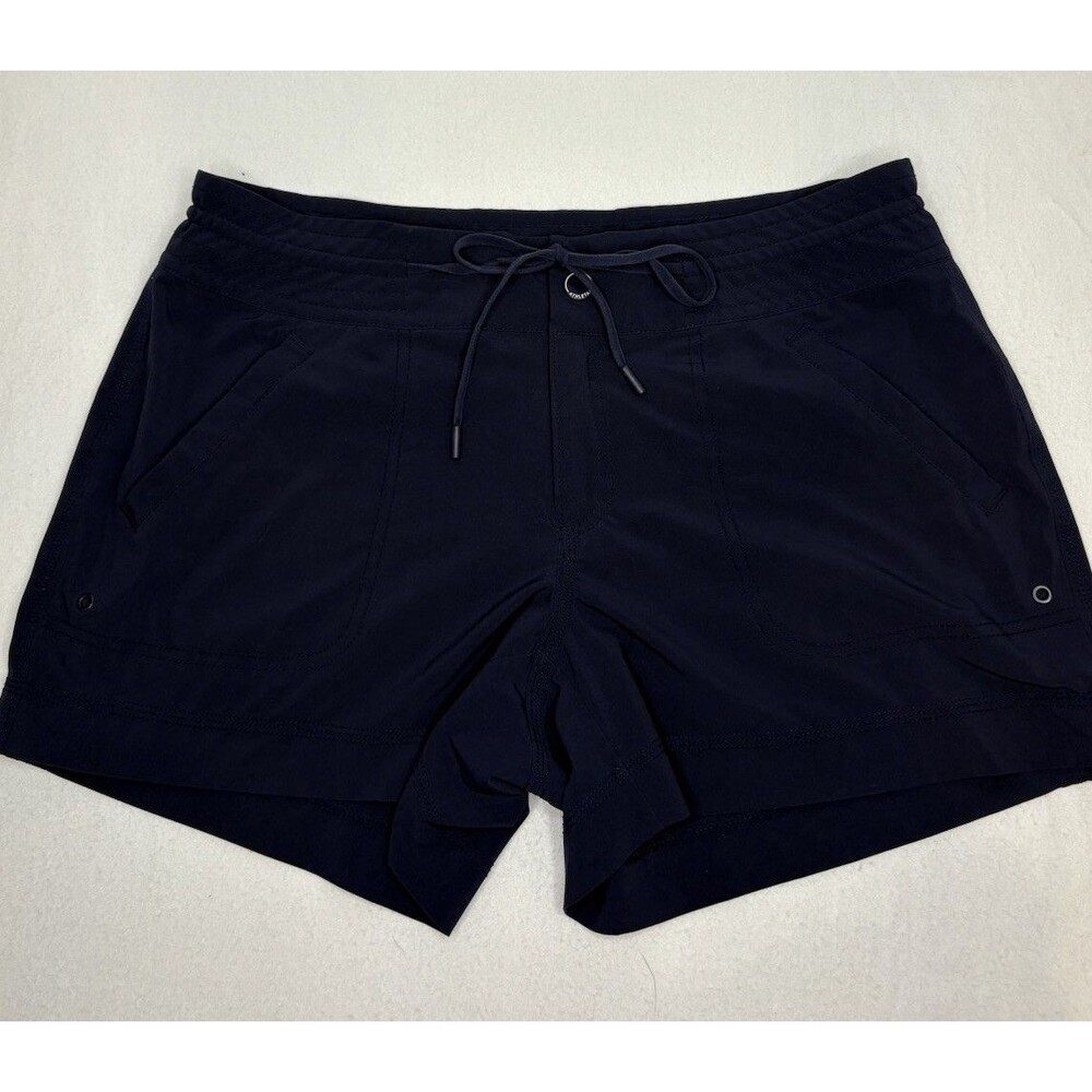 Women’s Exc. Cond. Navy Athleta Size 8 Zip Pocket Drawstring Athletic Shorts Med